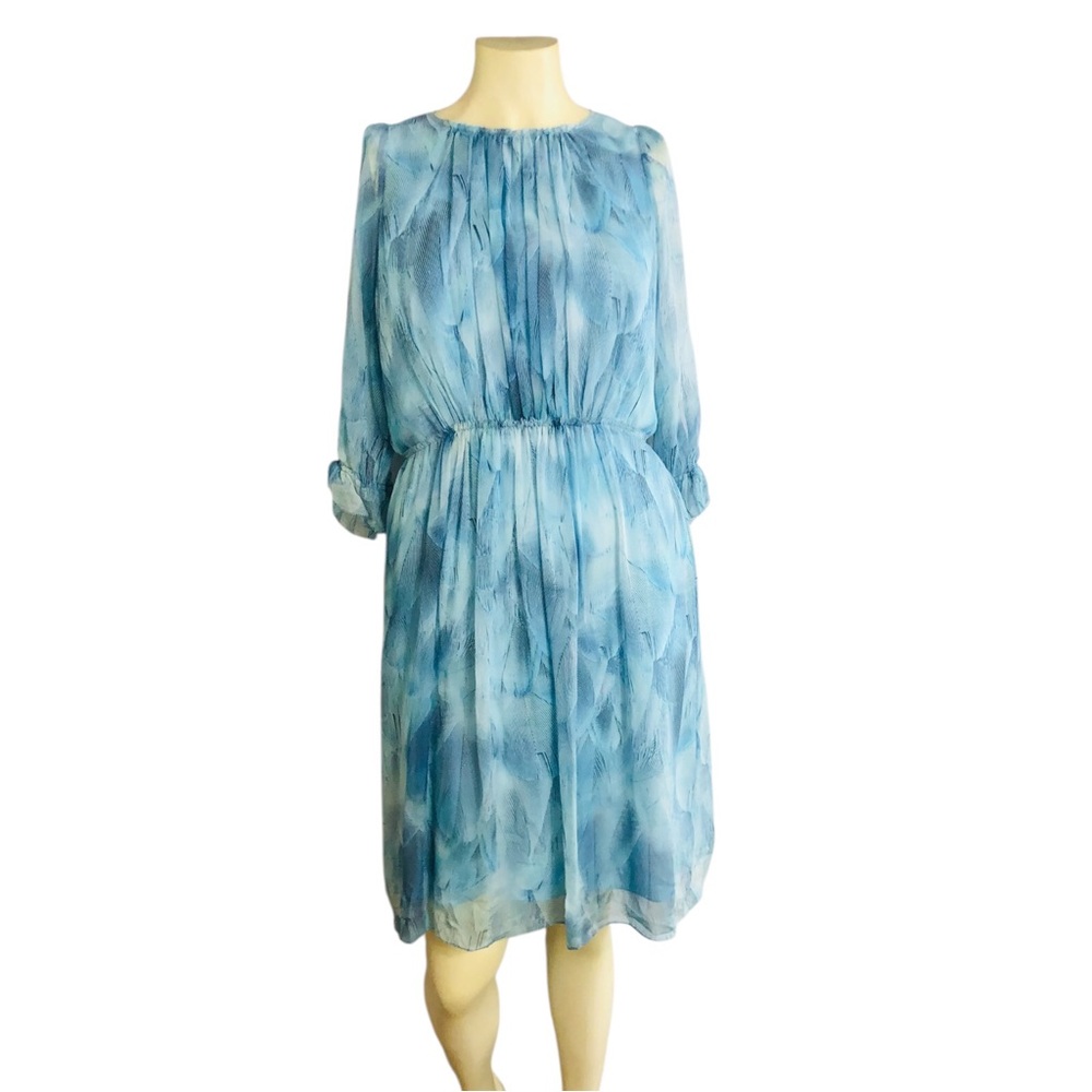 Elegant Blue Chiffon Dress